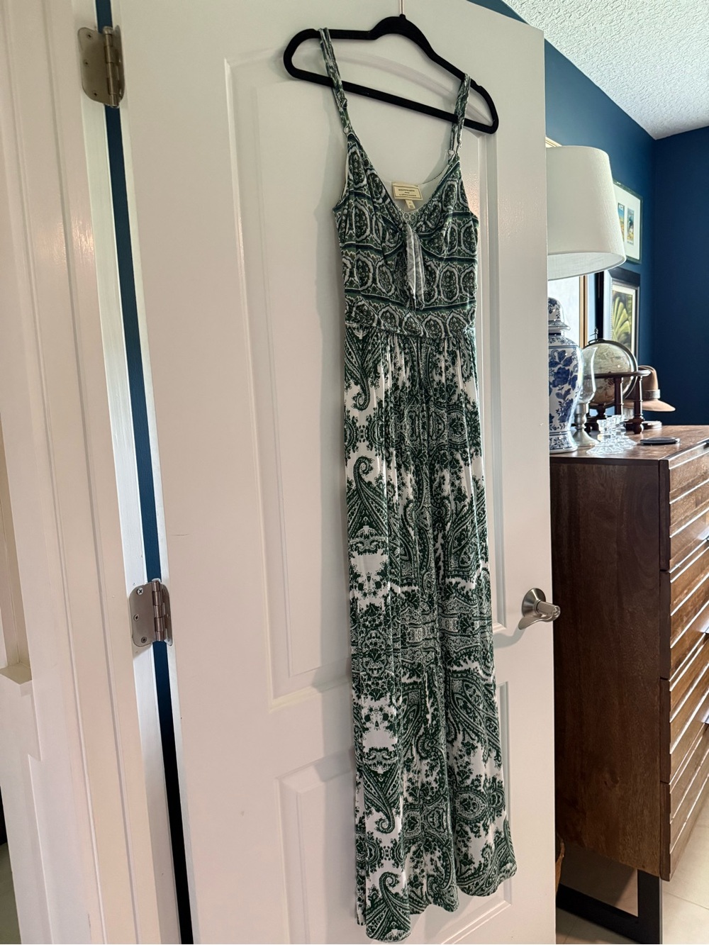 Moulinette Soeurs Anthropologie Green Paisley Maxi Dress Size M - Picture 4 of 12